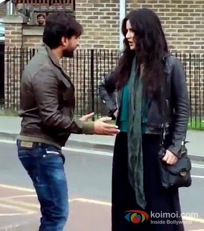 Saif Ali Khan and Katrina Kaif on the sets of 'Phantom'