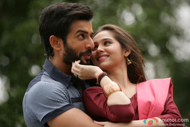 Jay Bhanushali and Shasheh Agha in a still from movie 'Desi Kattey'