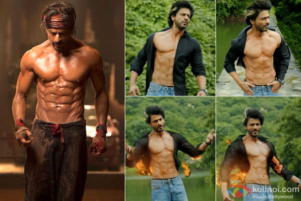 Shah Rukh Khan 8 Pack Abs still from movie 'Happy New Year'
