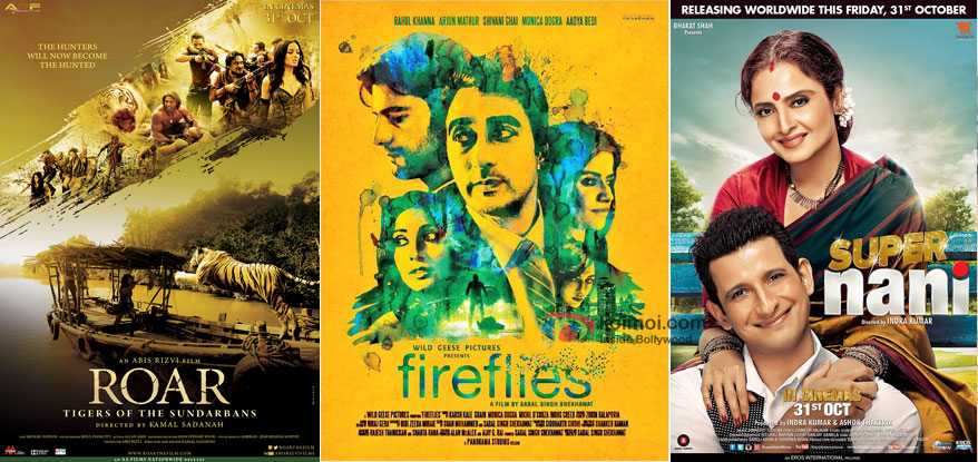 'Roar', 'Fireflies' and 'Super Naani' Movie Posters