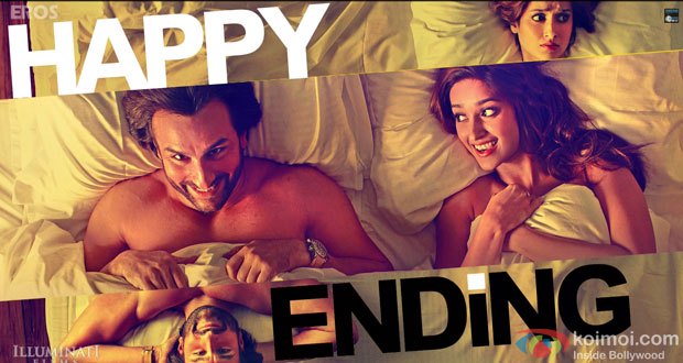 Saif Ali Khan & Ileana Dcruz in a 'Happy Ending' movie mostion poster