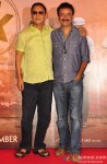 Vidhu Vinod Chopra and Rajkumar Hirani during the teaser trailer launch of movie 'PK'