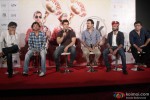 Aamir Khan, Rajkumar Hirani and Ajay-Atul during the press conference of movie 'PK' Pic 1