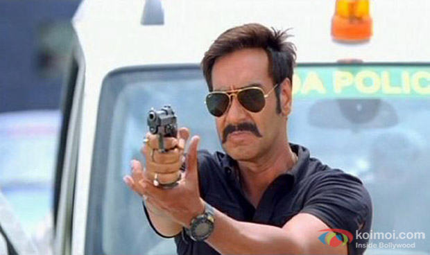 Ajay Devgn in a still from movie 'Singham Returns'