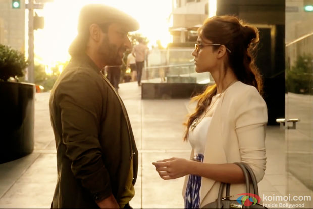 Saif Ali Khan and Ileana DCruz in a still from movie 'Happy Ending'