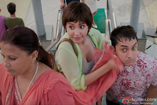Anushka Sharma and Aamir Khan in a still from movie 'PK'