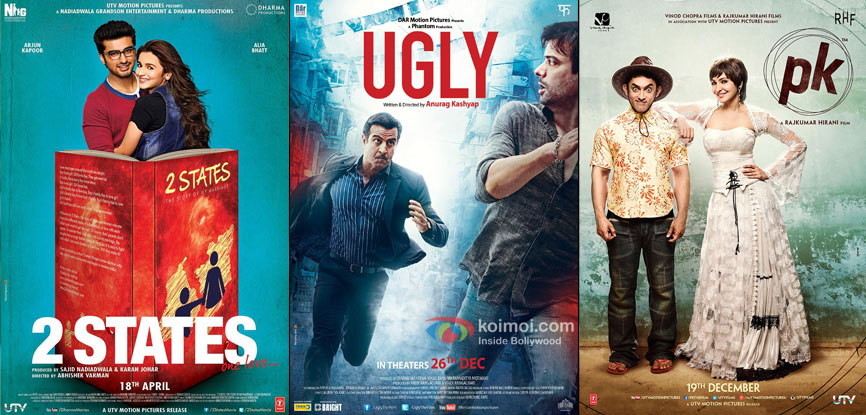 '2 Sates' ' Ugly' and 'PK' movie posters