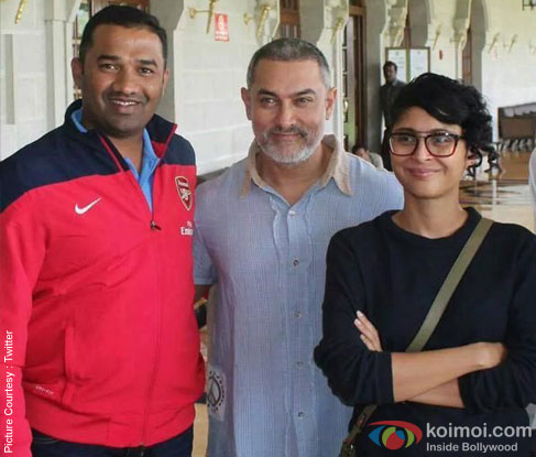 Aamir Khan and Kiran Rao on the sets of movie 'Dangal'
