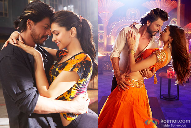 Shah Rukh Khan and Deepika Padukone in a still from movie 'Happy New Year' (Bollywood Best Onscreen Jodi 2014)