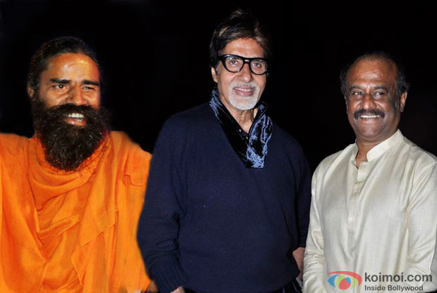 Baba Ramdev, Amitabh Bachchan and Rajinikanth