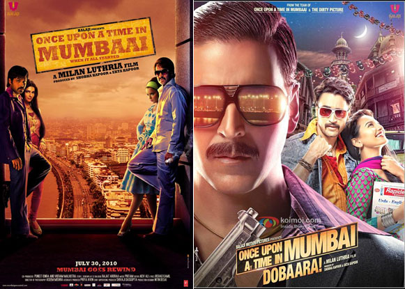 Once Upon a Time in Mumbaai (2010) and Once Upon ay Time in Mumbai Dobaara! (2013) Movie Posters