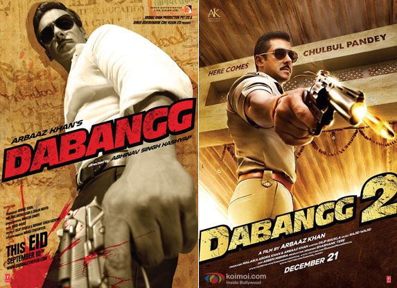 Dabangg (2010) and Dabangg 2 (2012) Movie Posters