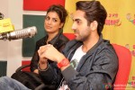Pallavi Sharda and Ayushmann Khurrana during the promotion of 'Hawaizaada' at Radio Mirchi Mumbai studio Pic 2