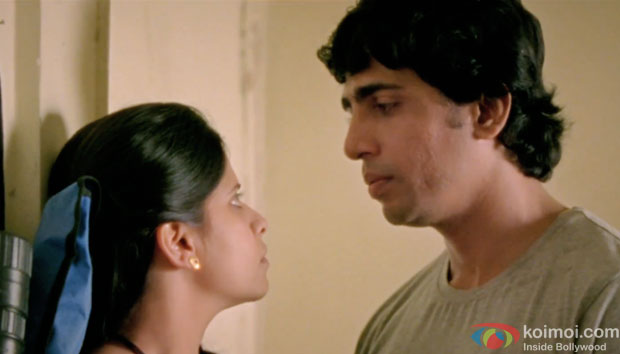 Sai Tamhankar and Gulshan Devaiah in a still from movie 'Hunterrr'