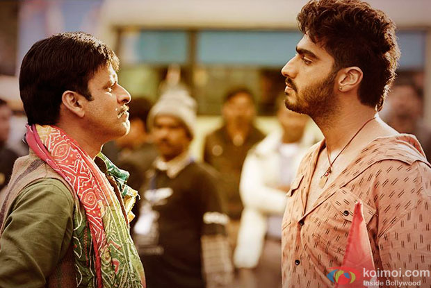 Manoj Bajpai and Arjun Kapoor in a still from movie 'Tevar'