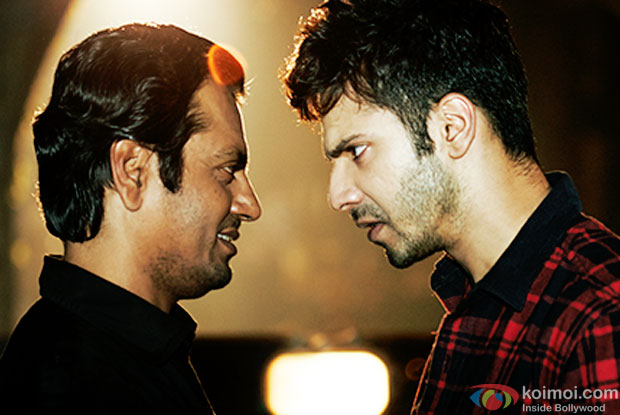 Nawazuddin Siddiqui and Varun Dhawan in a still from movie 'Badlapur'