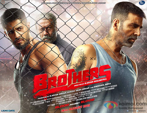 Sidharth Malhotra, Jackie Shroff and Akshay Kumar in 'Brothers' movie poster