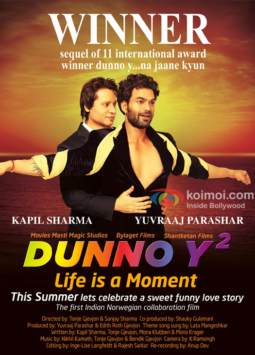 Kapil Sharma and Yuvraaj Parashar in a 'DunnoY 2 Lif is Moment' movie poster