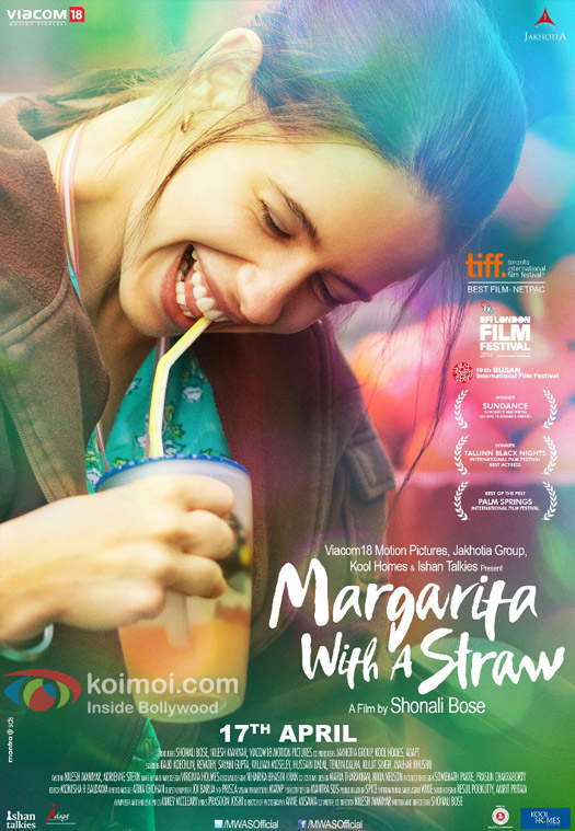 Kalki Koechlinin a still from 'Margarita, with a Straw' movie poster