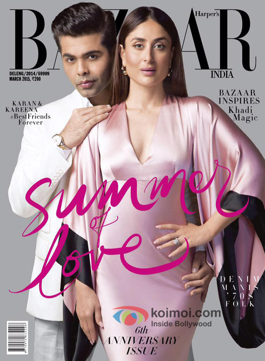 Karan Johar and Kareena Kapoor Khan on the 'Bazaar' magazine cover