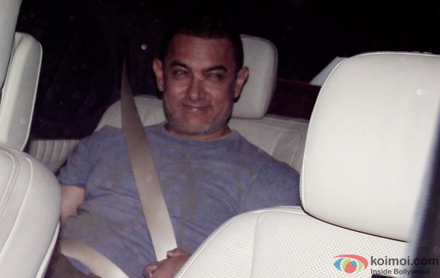 Aamir Khan during the success bash of 'Bombay Velvet' Trailer host by Ranbir  Kapoor