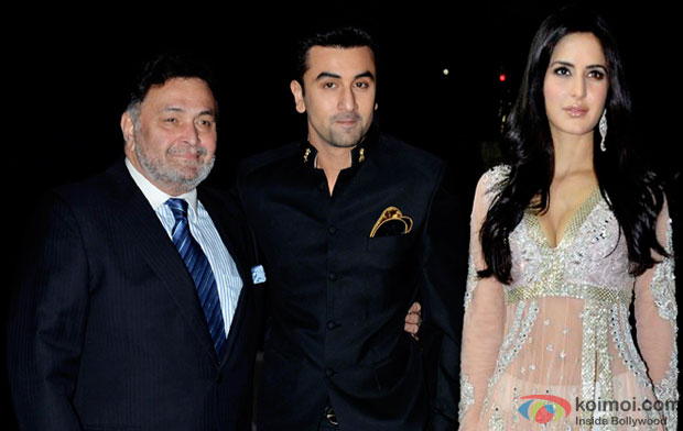 Rishi Kapoor, Ranbir Kapoor and Katrina Kaif