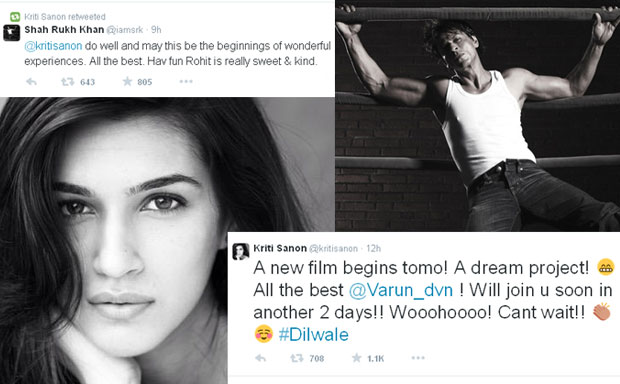 Shah Rukh Khan Sends A Special Message To Kriti Sanon For 'Dilwale'