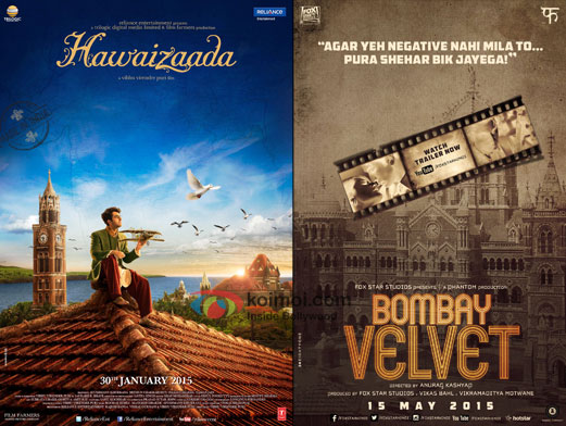 Hawaizaada and Bombay Velvet movie posters