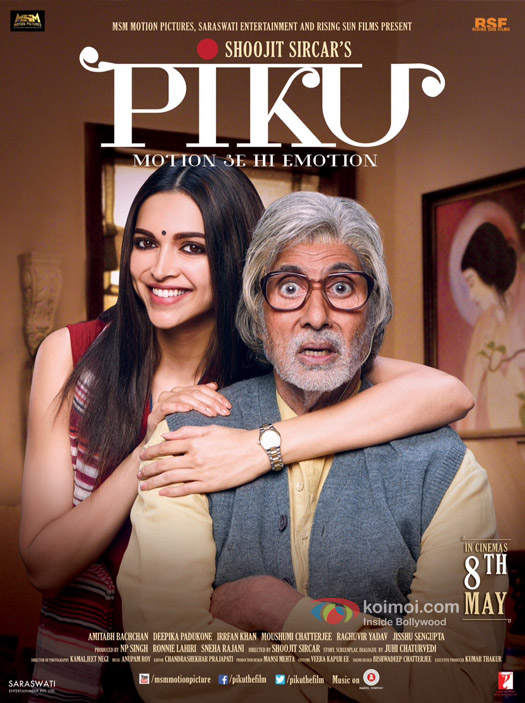 Deepika Padukone and Amitabh Bachchan in a 'Piku' Movie Poster