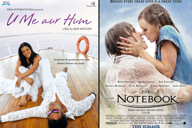 U Me Aur Hum (2008) and The Notebook (2004) Movie Poster