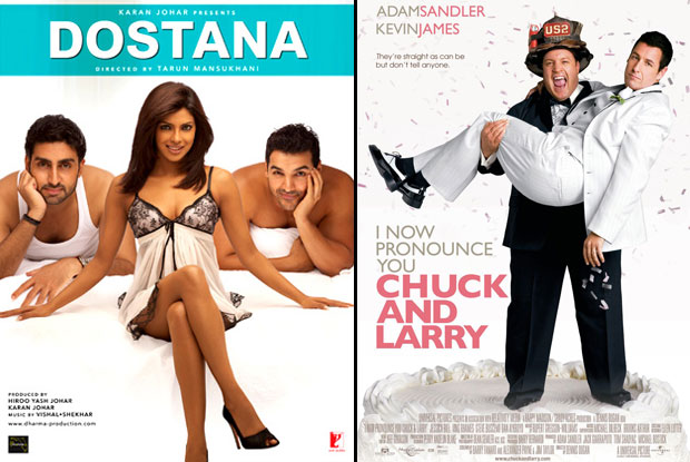 Dostana (2008) & I Now Pronounce You Chuck and Larry (2007) Movie Poster