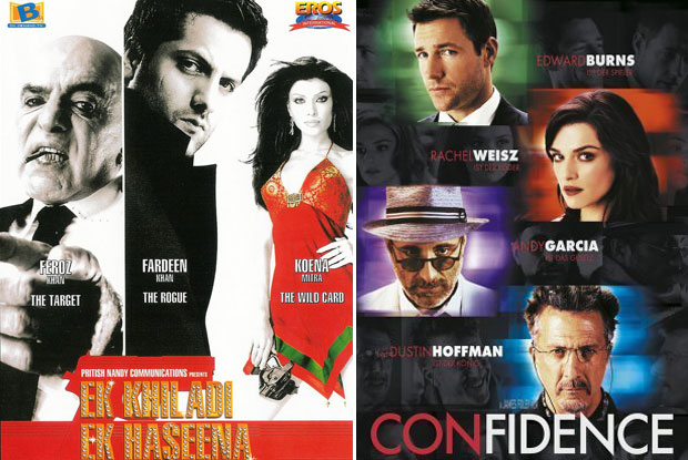 Ek Khiladi Ek Haseena (2005) and Confidence (2003) Movie Poster