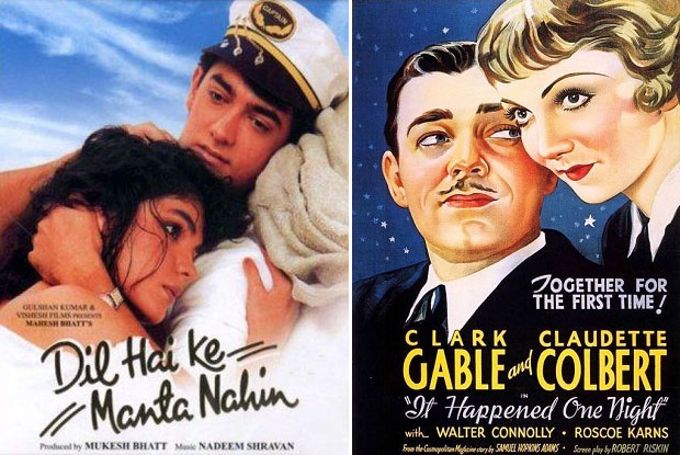 Dil Hai Ke Manta Nahin (1991) and It Happened One Night (1934) Movie Poster