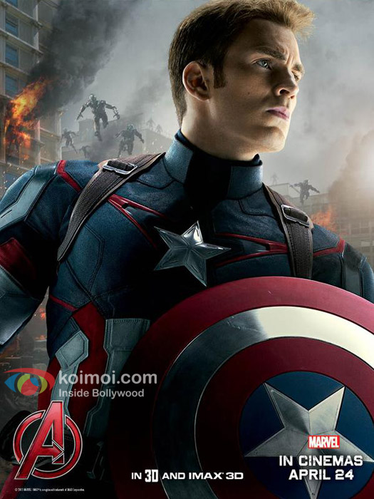 Chris Evans as a Captain America in 'Avengers :Age Of Ultron'