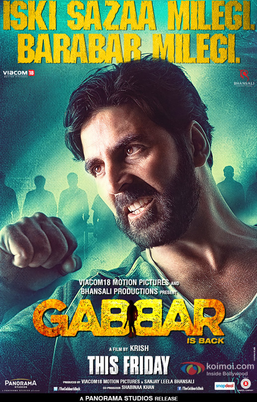 Akshay Kumar starrer 'Gabbar Is Back' Movie Poster