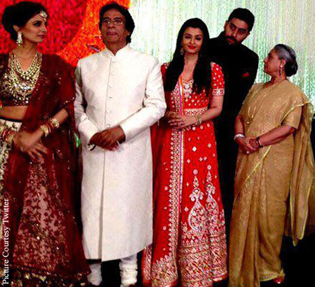 Kunal Kapoor's Wedding Reception :Ajitabh Bachchan, Aishawarya Rai Bachchan, Abhishek Bachchan and Jaya Bachchan