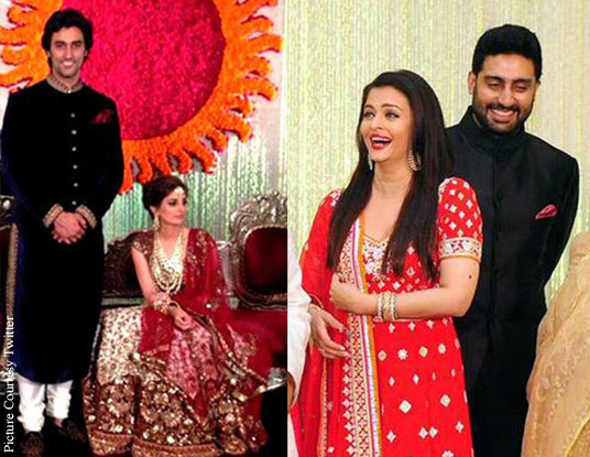 Kunal Kapoorand Naina Bachchan's Wedding Reception : Aishawarya Rai Bachchan and Abhishek Bachchan