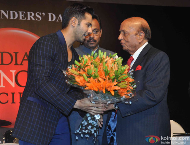 Varun Dhawan during launch of film on Anti-Tobacco at 64th Founder's Day