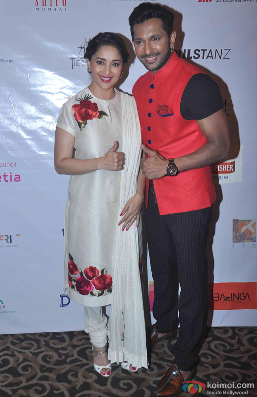 Madhuri Dixit Nene and Terence Lewis during the lauch of Jugnee Dance Festival