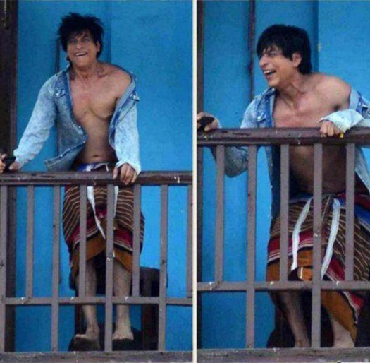 On The Sets Of FAN: Catch Shah Rukh Khan Clad In Towel & Unbuttoned Shirt