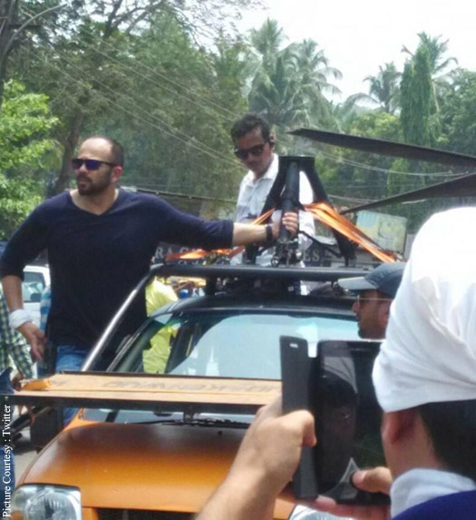 Rohit Shetty on the sets of 'Dilwale'