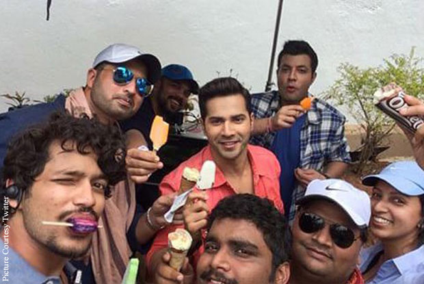 Varun Dhawan on the sets of 'Dilwale'