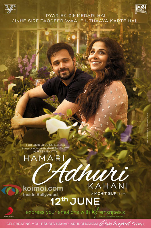 Emraan Hashmi and Vidya Balan in a still from 'Hamari Adhuri Kahani' movie poster