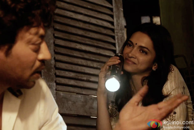 Irrfan Khan and Deepika Padukone in a still from movie 'Piku'