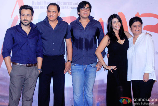 Emraan Hashmi, Mohammad Azharuddin, Tony D'souza, Ekta Kapoor and Sneha Rajani during the preview of film Azhar