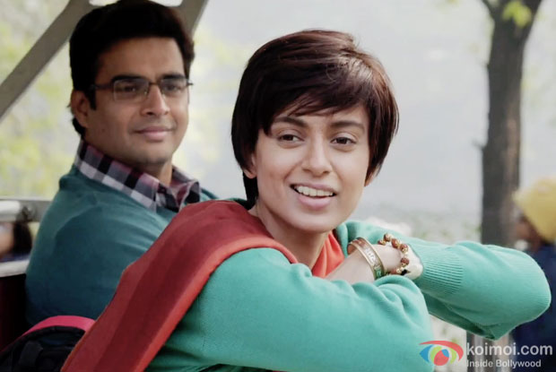 R. Madhavan and Kangana Ranaut in a still from movie 'Tanu Weds Manu Returns'
