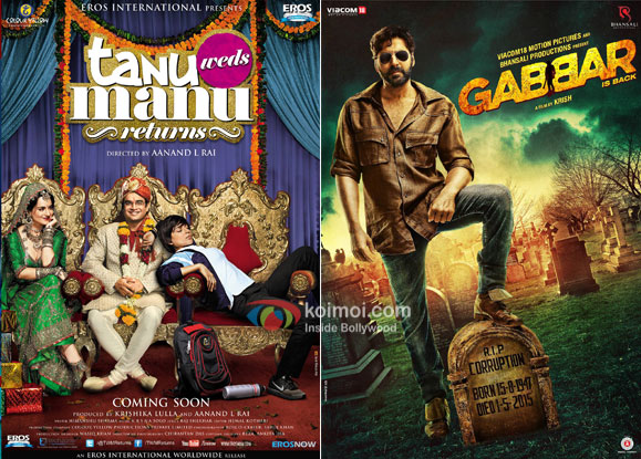 Tanu Weds Manu Returns and Gabbar Is Back movie posters