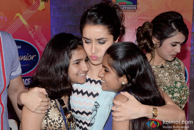 Shraddha Kapoor and Shalmali Kholgade during the promotion of ABCD2 At Auditions Of Indian Idol Junior 2