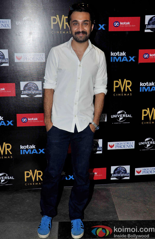 Siddhanth Kapoor during the premiere of movie Jurassic World