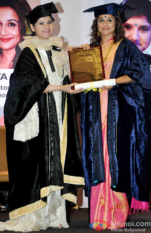 Vidya Balan Conferred  With A Doctor Of Arts Honoris Causa